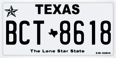 TX license plate BCT8618