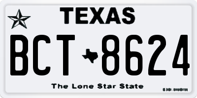 TX license plate BCT8624