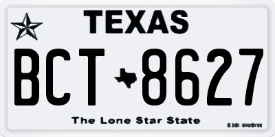 TX license plate BCT8627