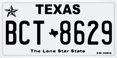 TX license plate BCT8629