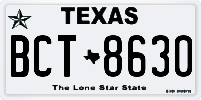 TX license plate BCT8630