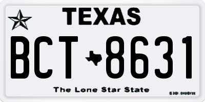 TX license plate BCT8631