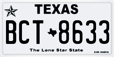 TX license plate BCT8633