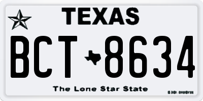 TX license plate BCT8634