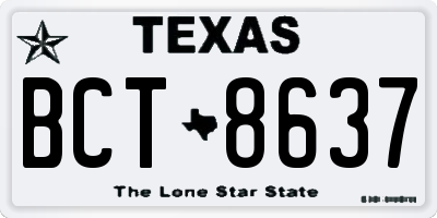TX license plate BCT8637