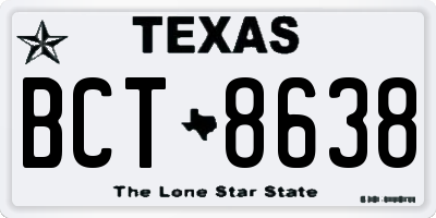 TX license plate BCT8638