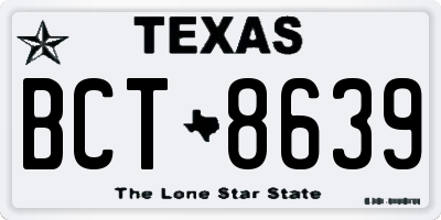 TX license plate BCT8639