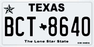 TX license plate BCT8640