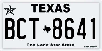 TX license plate BCT8641