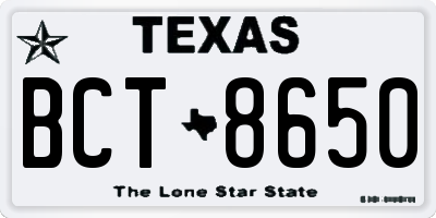 TX license plate BCT8650