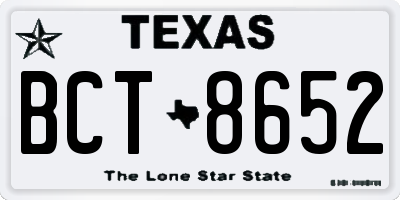 TX license plate BCT8652