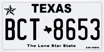 TX license plate BCT8653