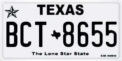 TX license plate BCT8655