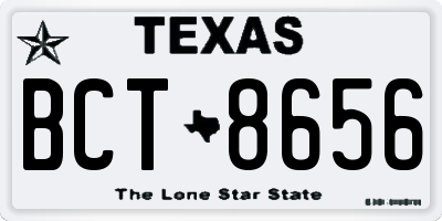 TX license plate BCT8656