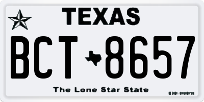 TX license plate BCT8657