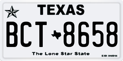 TX license plate BCT8658