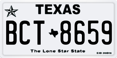 TX license plate BCT8659