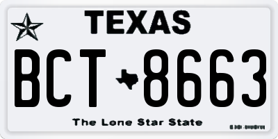 TX license plate BCT8663