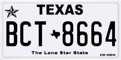 TX license plate BCT8664