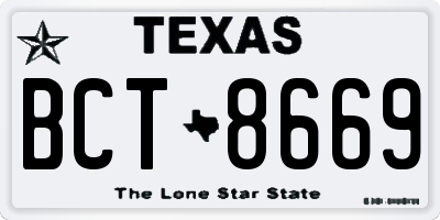 TX license plate BCT8669