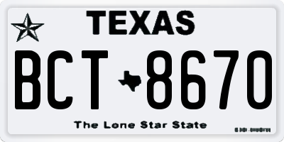 TX license plate BCT8670