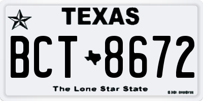 TX license plate BCT8672