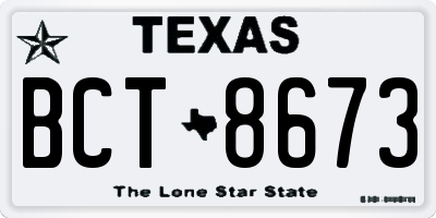 TX license plate BCT8673