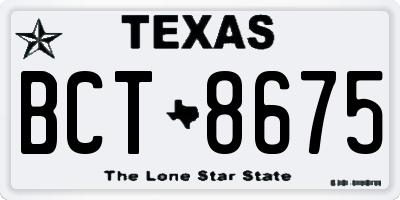TX license plate BCT8675