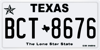 TX license plate BCT8676