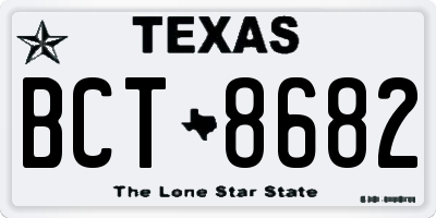 TX license plate BCT8682