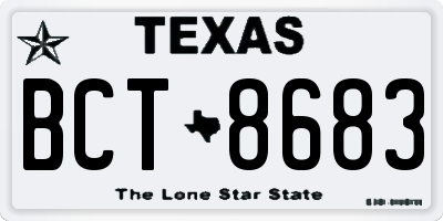 TX license plate BCT8683