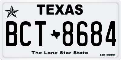TX license plate BCT8684