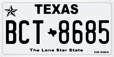 TX license plate BCT8685