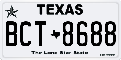 TX license plate BCT8688