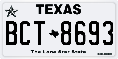 TX license plate BCT8693
