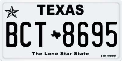 TX license plate BCT8695