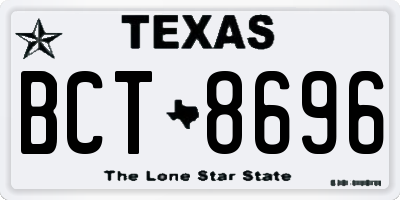 TX license plate BCT8696