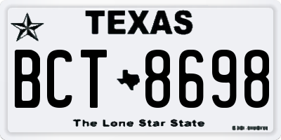 TX license plate BCT8698
