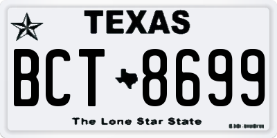 TX license plate BCT8699