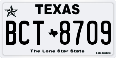 TX license plate BCT8709