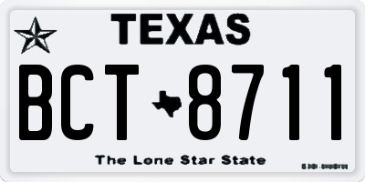 TX license plate BCT8711