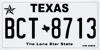 TX license plate BCT8713