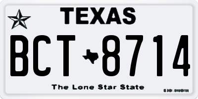 TX license plate BCT8714