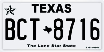TX license plate BCT8716