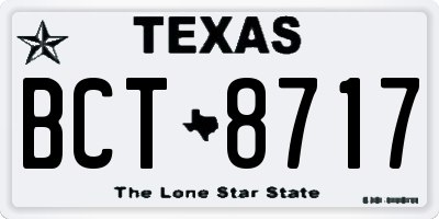 TX license plate BCT8717