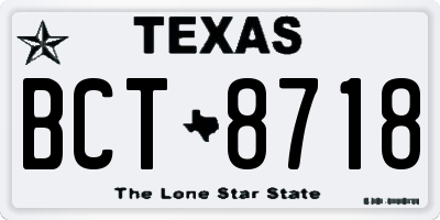 TX license plate BCT8718
