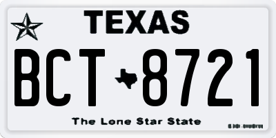 TX license plate BCT8721