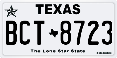 TX license plate BCT8723
