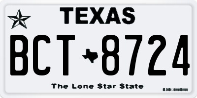 TX license plate BCT8724