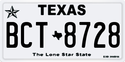TX license plate BCT8728
